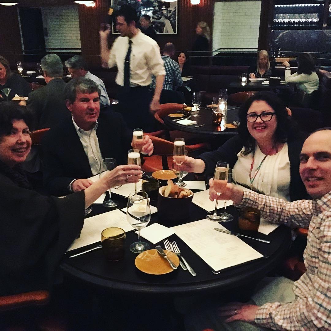 Toasting submission of my new book tonight at @dolce_italian  in Atlanta. I think Dolce means sweet, and what a sweet celebration we had! #theweekenders #victorylap