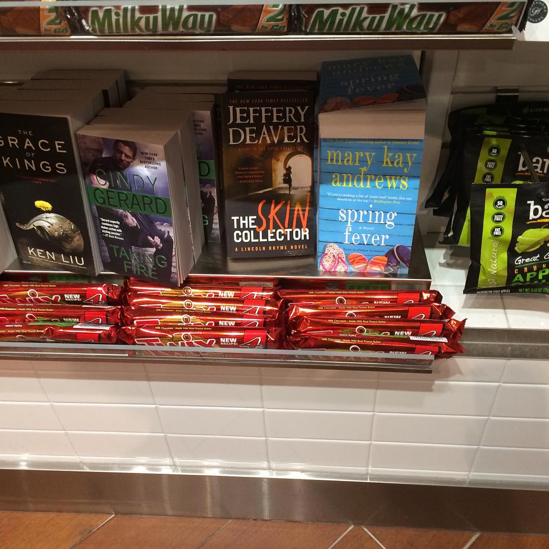 You know what never gets old, even after you've had 2 dozen books published? Meeting readers, seeing your book in an airport newsstand, dark chocolate sea salt anything...#springfever #laguardiaairport