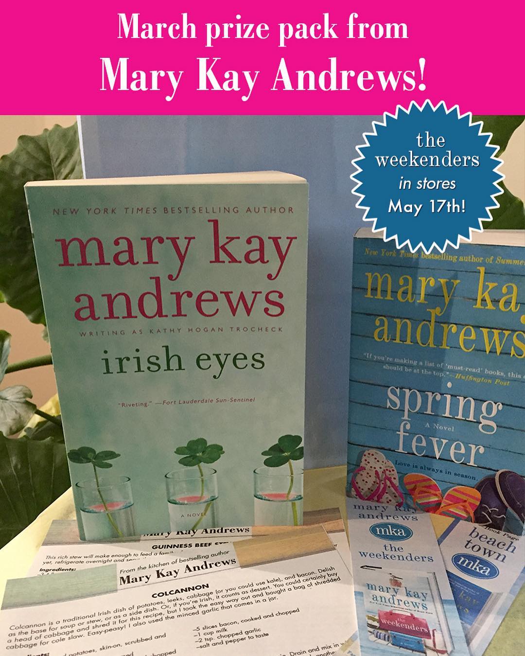 Win #SpringFever and #IrishEyes plus other swag. Celebrate #stpatricksday and #welcomespring with me, @stmartinspress and @harpercollinsus. Visit my Facebook  page for details and entry form link. #goodluck!