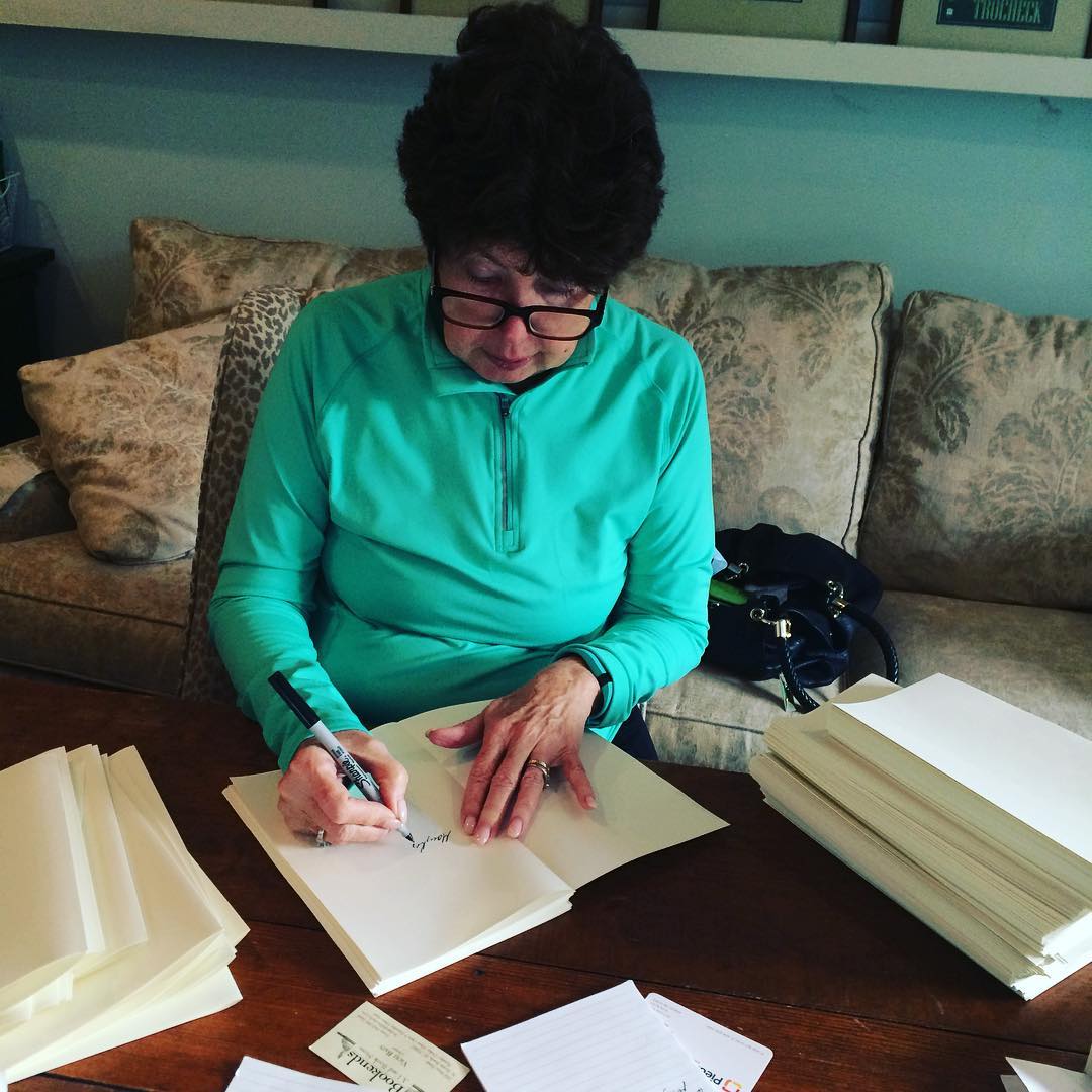 A day in the life... Signing 14,000 tip-in sheets to be inserted into some printed copies of The Weekenders #theweekenders #marykayandrews #sofancy