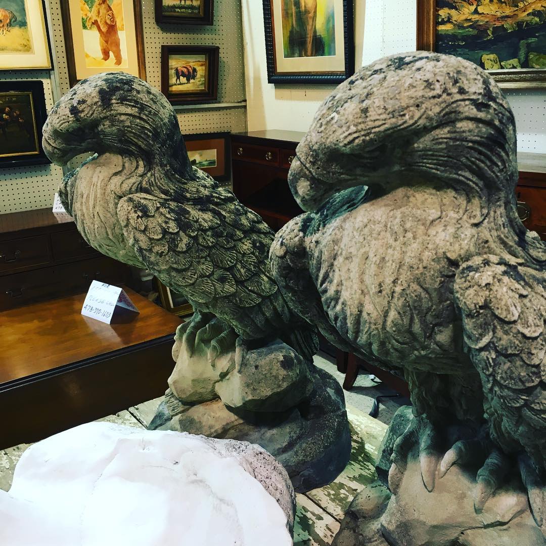 Gorgeous carved stone Eagles