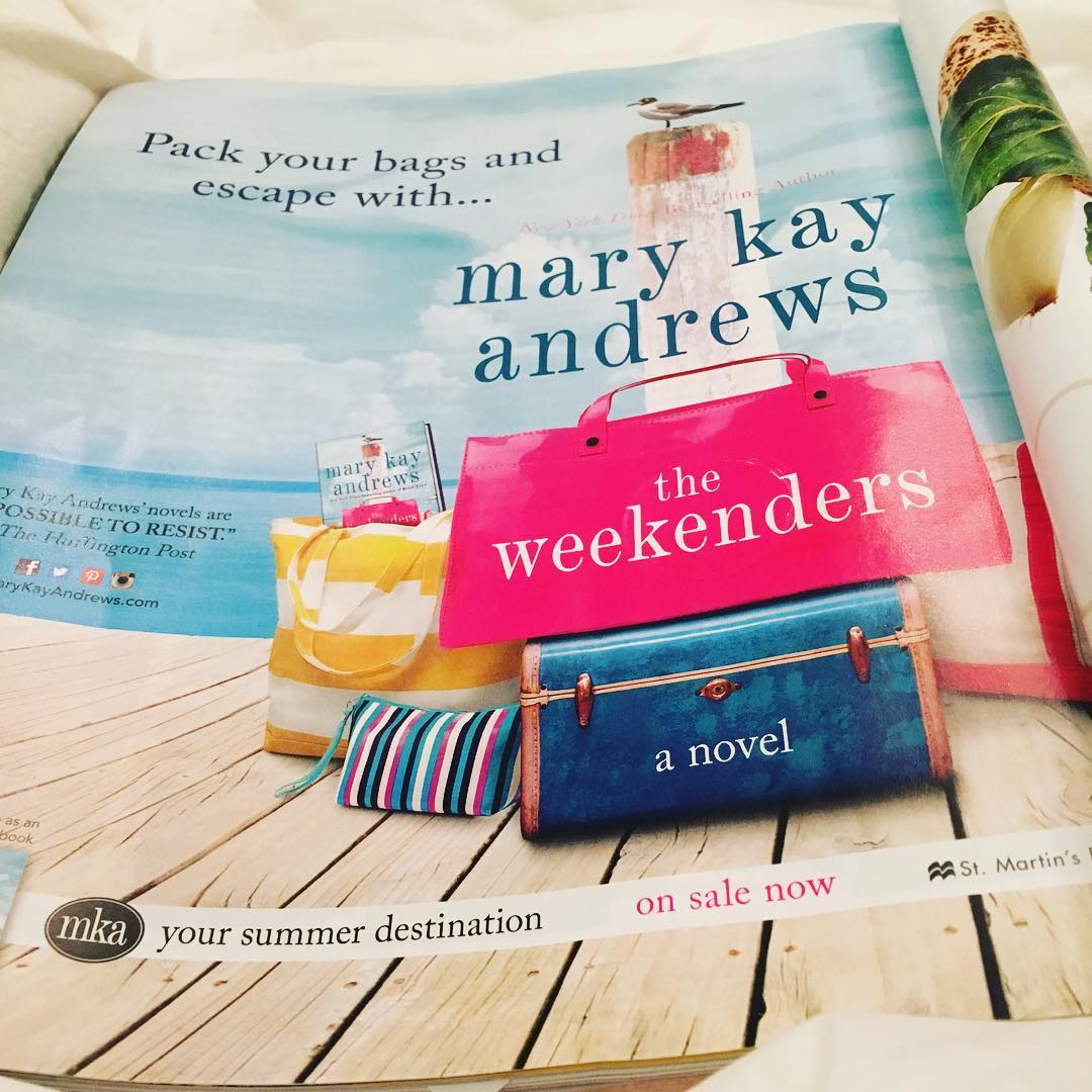 Curled up in bed with a great read--the June issue of @oprahmagazine with the glorious full-page ad for THE WEEKENDERS. It only appears in every other magazine, so you might have to stand at the newsstand rack at @barnesandnoble and leaf to page 114. And then you might have to try to act all, like, yeah, no biggie. But then if you're me, you might totally lose your shit right in the Perimeter Mall B&N and jump up and down  and start accosting innocent bystanders to show them your ad in Oprah. Not that I would personally do something like that