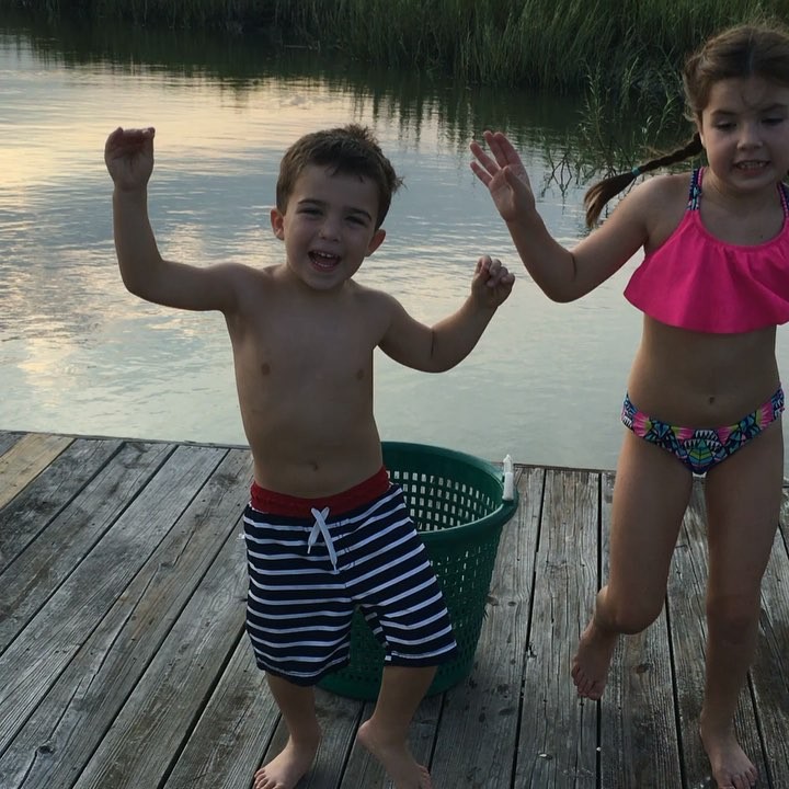 Molly and Griffin perfecting the crab dance.